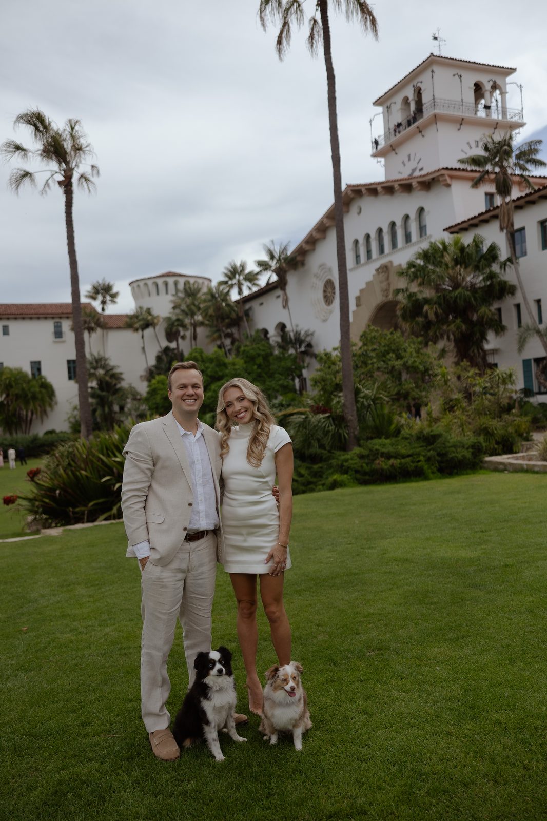 Thomas Nendick with his partner and two dogs